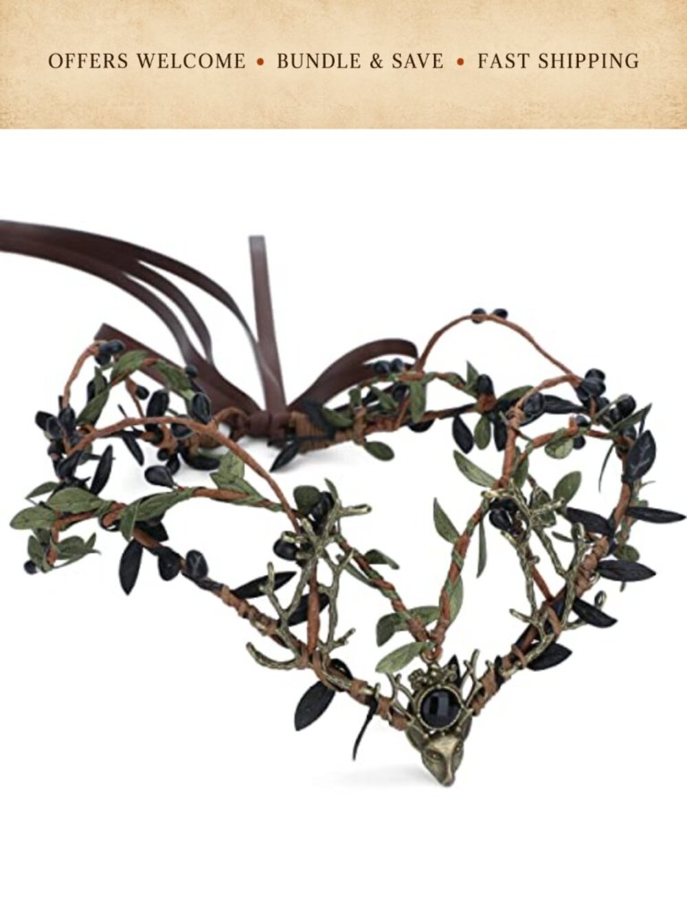 Handmade Woodland Fairy Crown Elf Antler Headband Cosplay